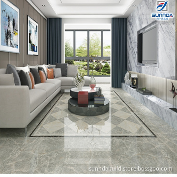 High Quality White Surface Grey Full Polished Glazed Porcelain Floor Tiles,16x16 Granite Look Ceramic Floor Glzed Tile